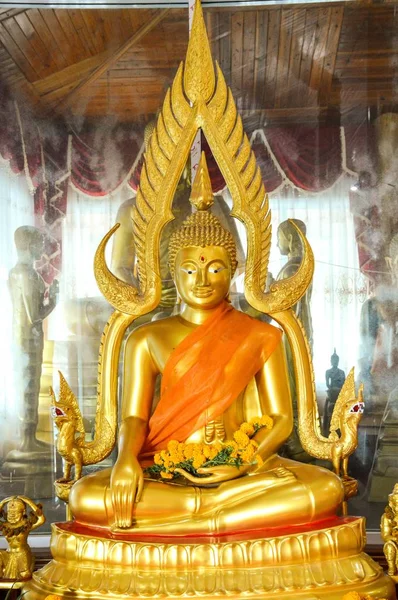 Goldene Buddha Statue Tempel Thailand — Stockfoto