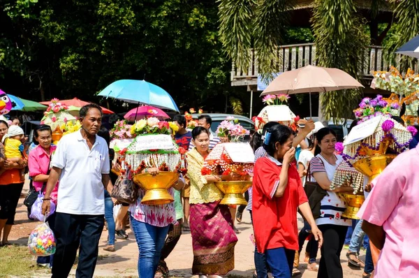 Chachoengsao Tailandia Noviembre 2015 Una Ceremonia Budista Tradicional Kathin Celebrada — Foto de Stock