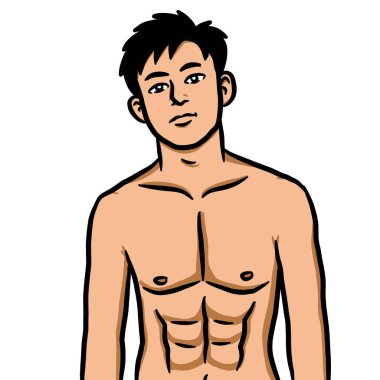 beyaz arkaplanda seksi bir adam