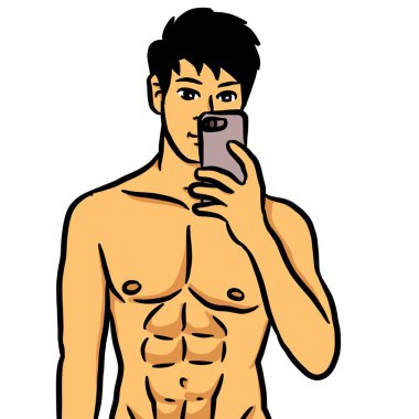 beyaz arkaplanda seksi bir adam