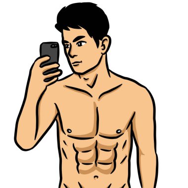 beyaz arkaplanda seksi bir adam