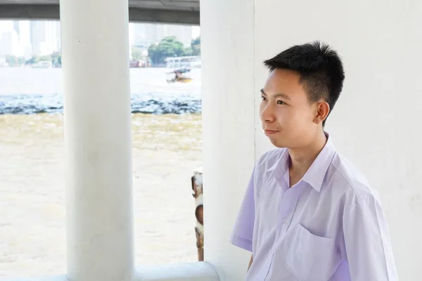 Close Schattig Thai Student Uniform — Stockfoto