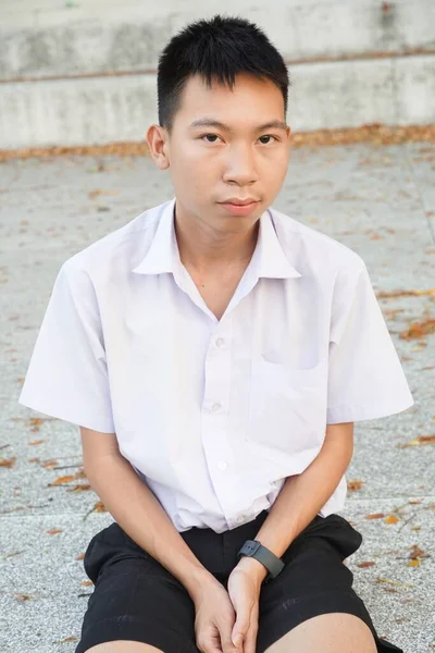 Zblízka Thajský Student Uniformě — Stock fotografie