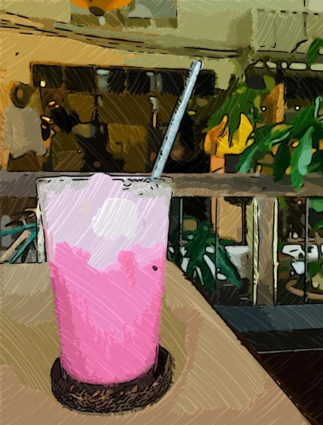 ピンクミルクのアートカラー — ストック写真