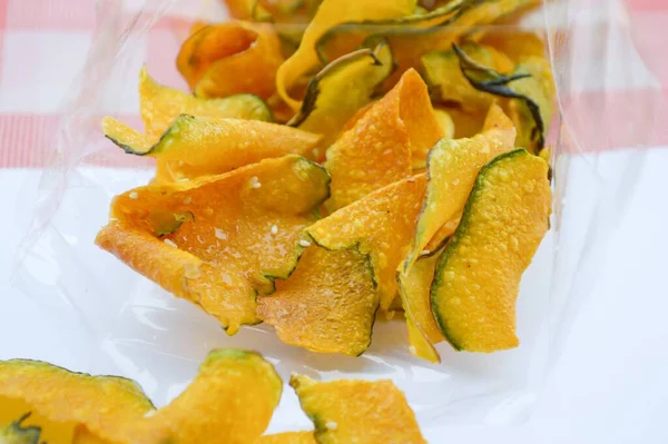 Pumpkin Slice Fried White Paper — Stock Photo, Image