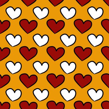 Sarı renkteki renk kalbinin kusursuz desen arkaplanı