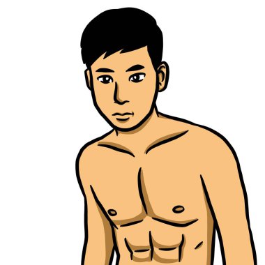 beyaz arkaplanda seksi bir adam