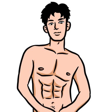 beyaz arkaplanda seksi bir adam