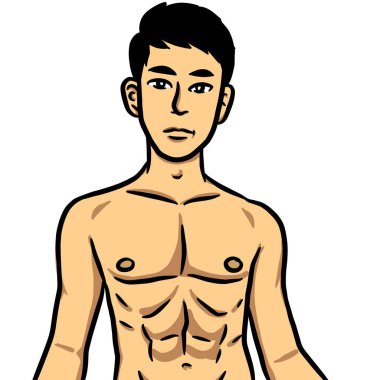 Beyaz arka planda çizgi film karakteri