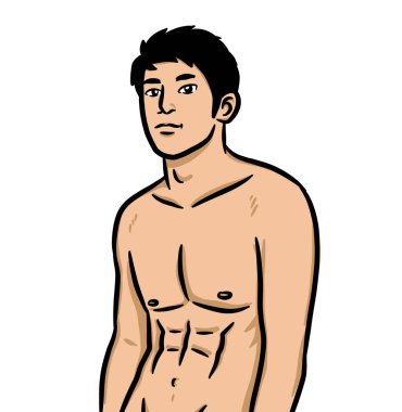 Beyaz arka planda çizgi film karakteri