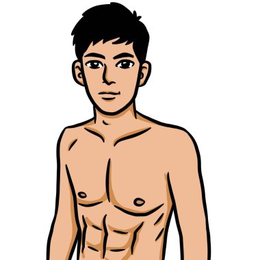 Beyaz arka planda çizgi film karakteri