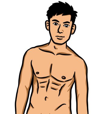 Beyaz arka planda çizgi film karakteri