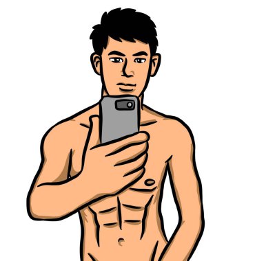 Beyaz arka planda çizgi film karakteri