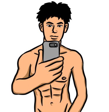 Beyaz arka planda çizgi film karakteri