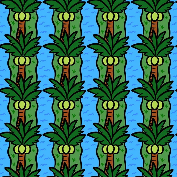 Seamless Pattern Background Coconut Tree — Stock Photo, Image