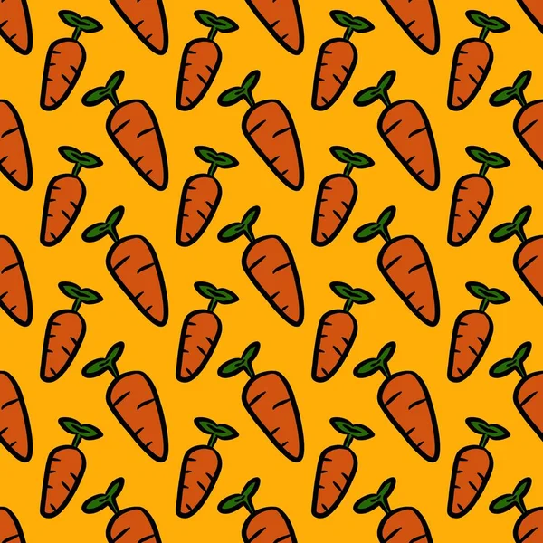 seamless pattern background of carrot on yellow color
