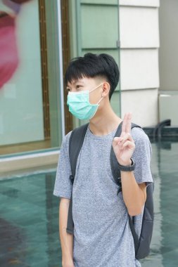 Bangkok Tayland 'daki genç adamı kapatın.