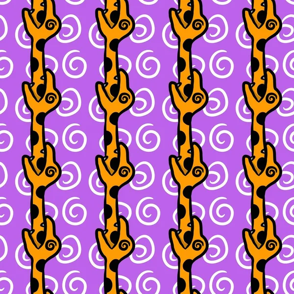 Безшовний Візерунок Фон Милої Змії Фіолетовому Кольорі — стокове фото