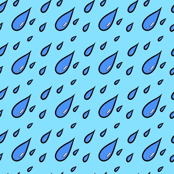 青い雨のシームレスなパターンの背景 — ストック写真