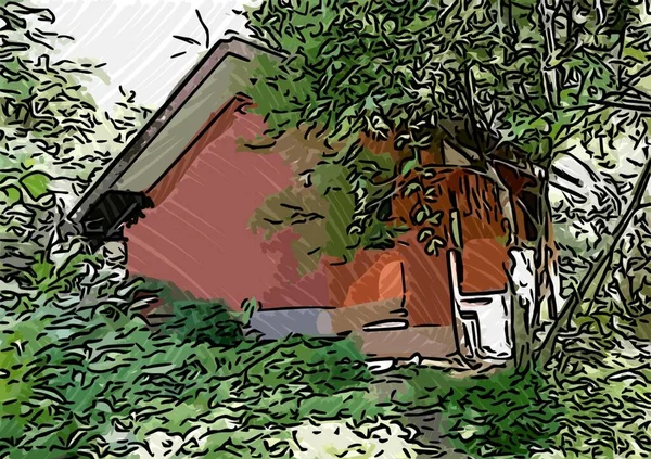放棄された家のアートカラー — ストック写真