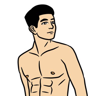 Beyaz arka planda çizgi film karakteri