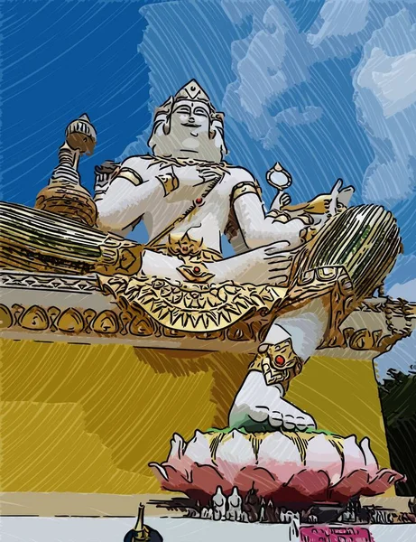 Kunstfarbe Der Brahma Statue — Stockfoto