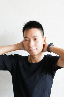 Bangkok Tayland 'daki genç adamı kapatın.