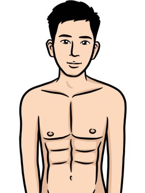 Beyaz arka planda çizgi film karakteri