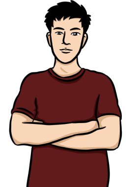 Beyaz arka planda çizgi film karakteri