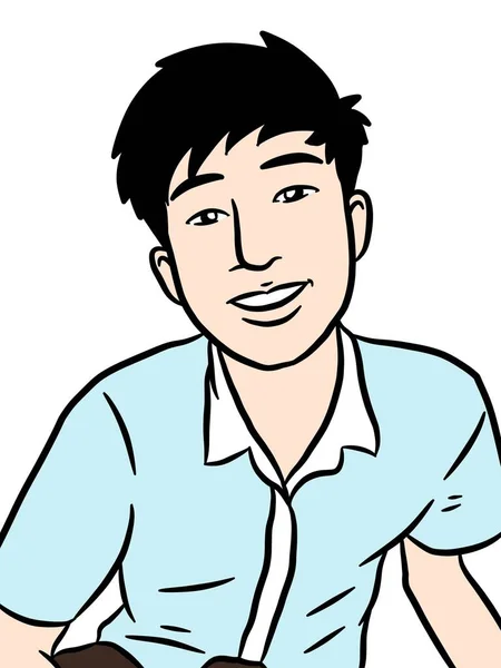 白い背景の漫画のかわいい男 — ストック写真