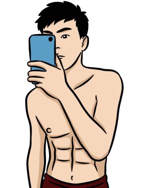 Beyaz arka planda çizgi film karakteri