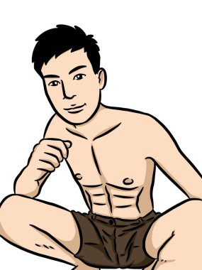 Beyaz arka planda çizgi film karakteri