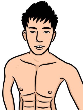 Beyaz arka planda çizgi film karakteri