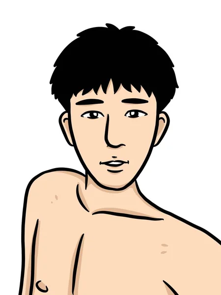 白い背景の漫画のかわいい男 — ストック写真