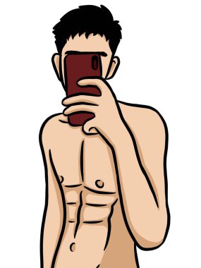 beyaz arkaplanda seksi bir adam