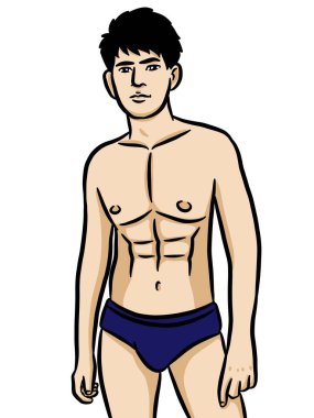 Beyaz arka planda çizgi film karakteri