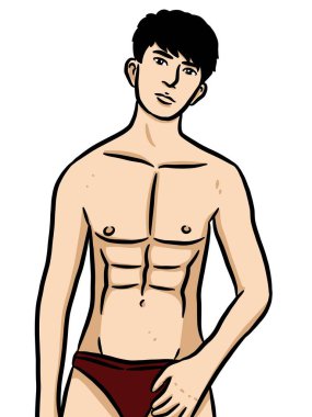 Beyaz arka planda çizgi film karakteri