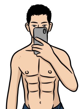 Beyaz arka planda çizgi film karakteri