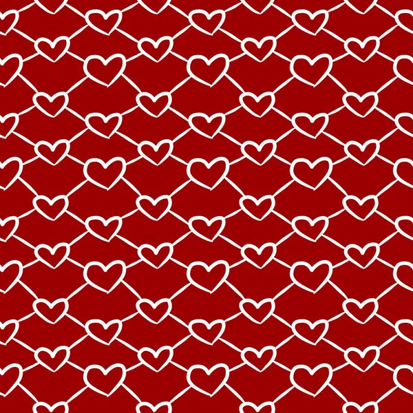 Αδιάλειπτη Μοτίβο Φόντο Του Σχήματος Της Καρδιάς Στο Κόκκινο Χρώμα — Φωτογραφία Αρχείου