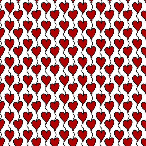 Seamless Pattern Background Red Heart White Color — Stock Photo, Image