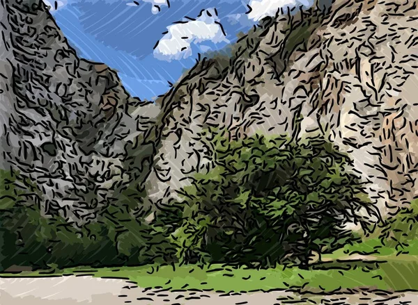 山地背景艺术色彩 — 图库照片