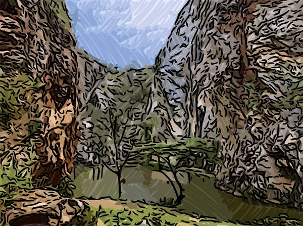 Kunst Farbe Der Berg Hintergrund — Stockfoto
