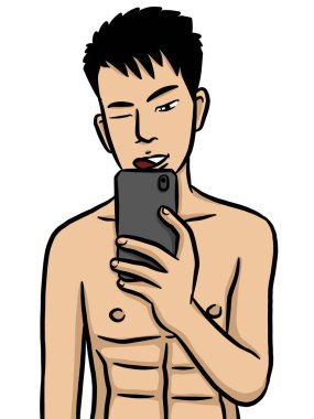 Beyaz arka planda çizgi film karakteri