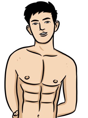 Beyaz arka planda çizgi film karakteri