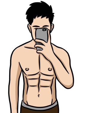 Beyaz arka planda çizgi film karakteri