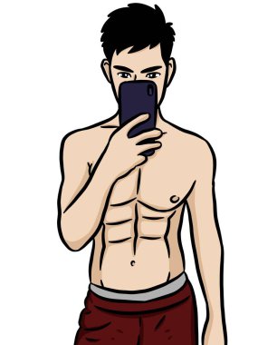 Beyaz arka planda çizgi film karakteri