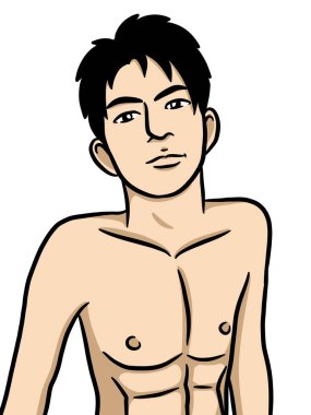 Beyaz arka planda çizgi film karakteri