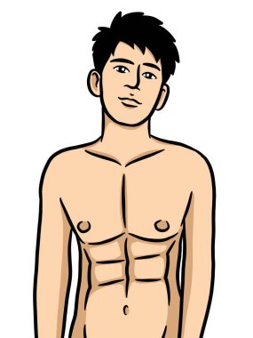 Beyaz arka planda çizgi film karakteri