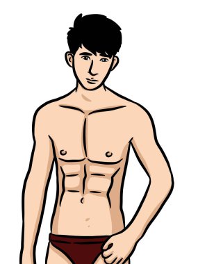 Beyaz arka planda çizgi film karakteri