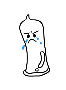 üzgün prezervatif karikatürü - illüstrasyon arka planı